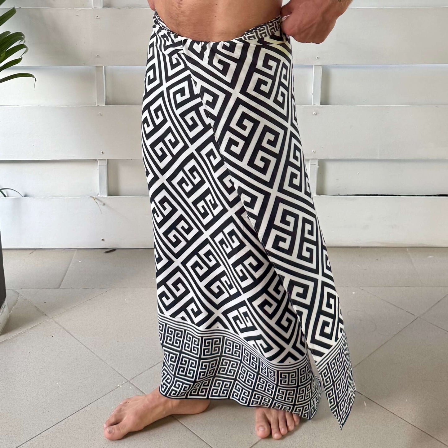 Balance Monochrome Mens Luxe Sarong surfer wrap front