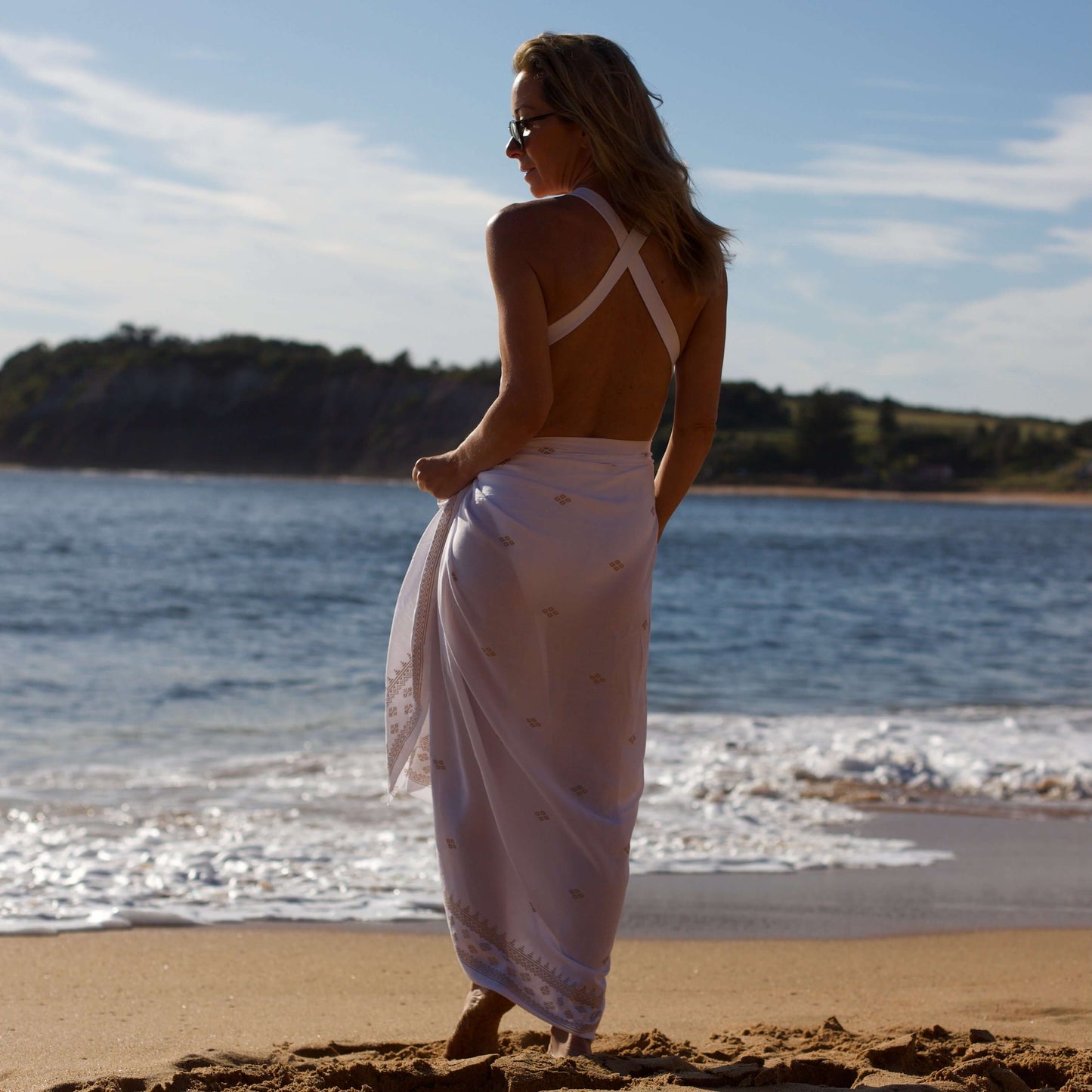 Retreat Luxe Sarong White back shot