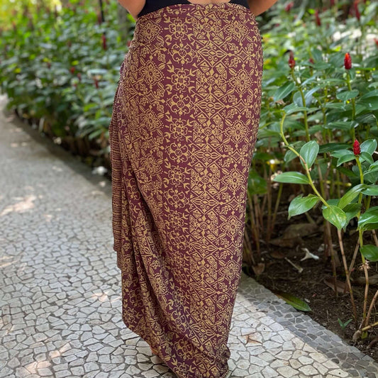 Traditional women luxe sarong sarong tied at hip, lightweight rayon by sarong hut