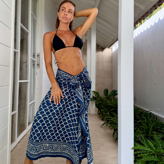 womens beach sarong coverup - malibu side