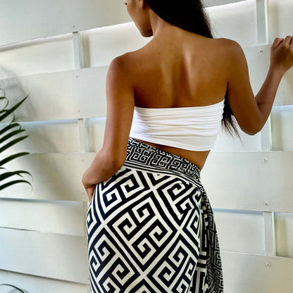 Balance Monochrome Luxe Sarong from behind