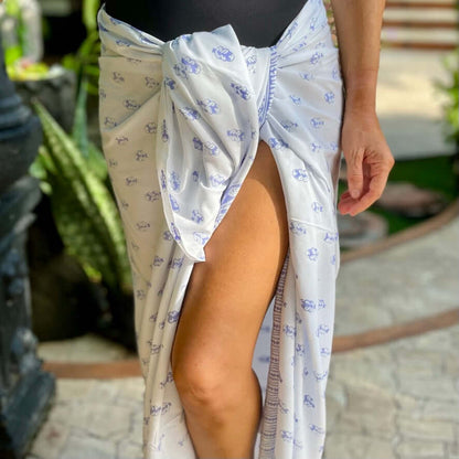 Firefly lavendar luxe sarong sarong tied at hip, lightweight rayon by sarong hut