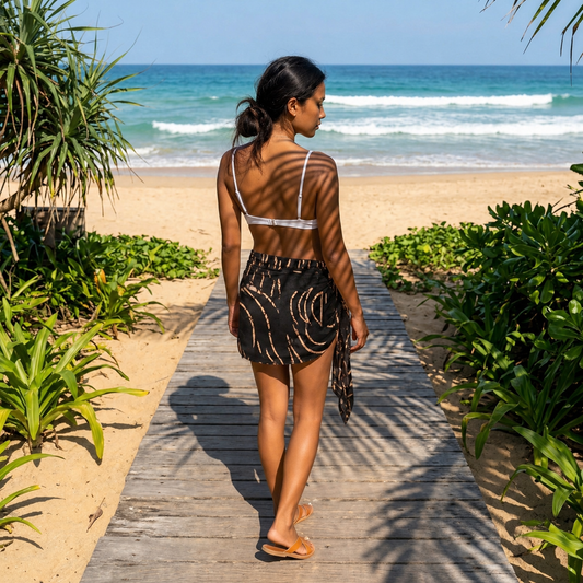 Espresso Black Women’s Mini Sarong – Summer Wrap