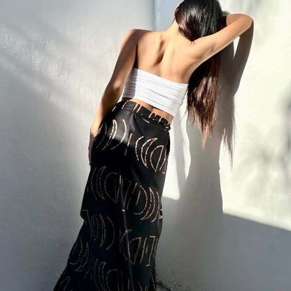 Espresso Black Luxe Sarong natural lighting from behind