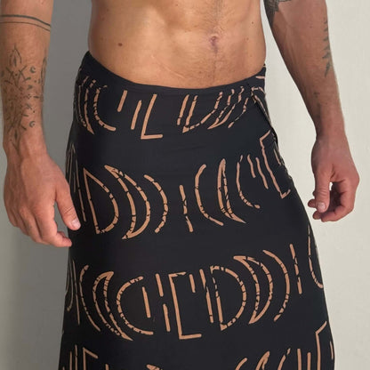 Espresso Black Mens Luxe Sarong wrap fabric swatch