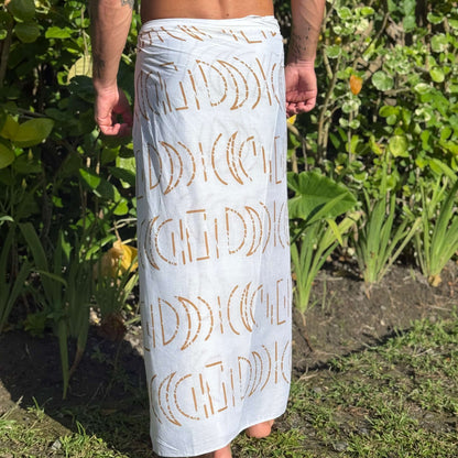 Espresso White Mens Luxe Sarong back shot