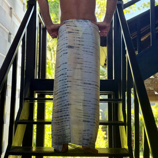 Miami Gold Mens Luxe Sarong rear full length surf wrap