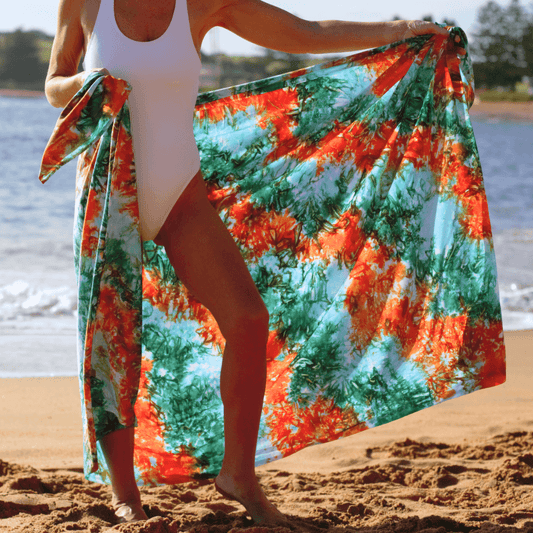 Oasis Luxe Sarong front shot at beach