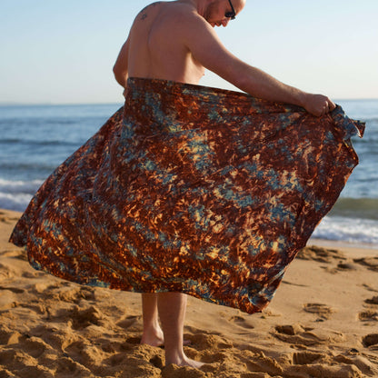 opal mens sarong broad view on beach