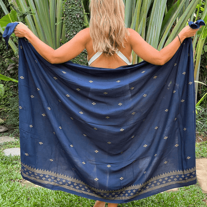Retreat Luxe Sarong Sapphire in the garden
