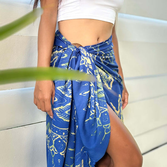 Toga Blue Beach Sarong for women tassels
