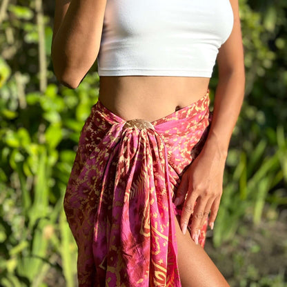 Vibrance Glow Beach Sarong torso tassels