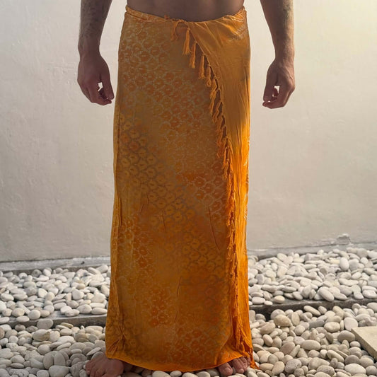 Vibrance Saffron Mens Beach Sarong lower body fabric photo