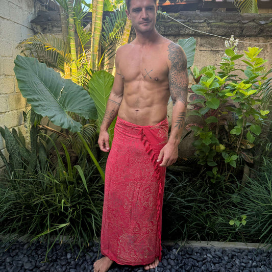 Watermelon Mens Beach Sarong full length