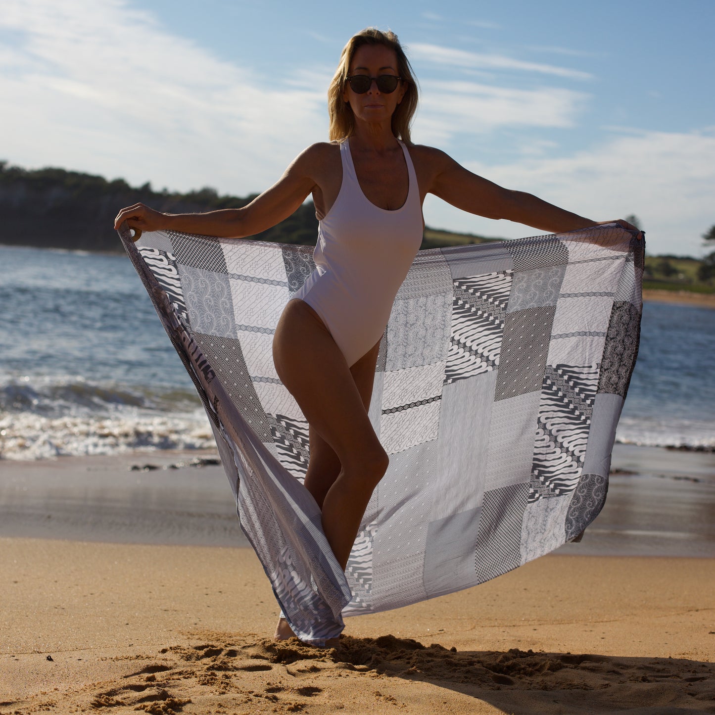 Batik Monochrome Beach Sarong