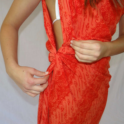 Close-up of beach party luxe sarong pattern, ideal for warm weather