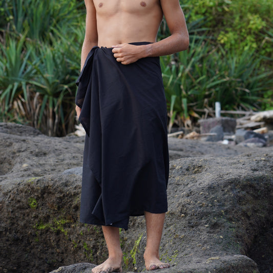 Black Mens Beach Sarong