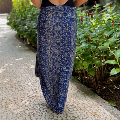 Bondi luxe worn as beach cover-up, flowing rayon fabric