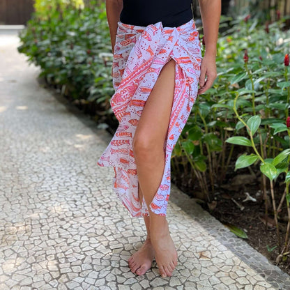 Cancun cotton sarong sarong tied at hip, lightweight rayon by sarong hut