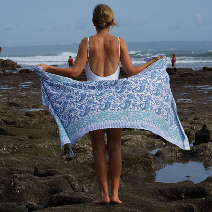 Close-up of kona cotton sarong pattern, ideal for warm weather