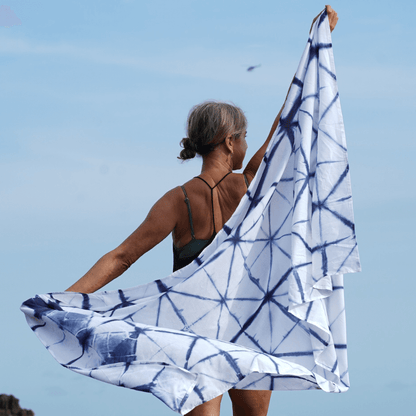 Close-up of namaste cotton sarong pattern, ideal for warm weather