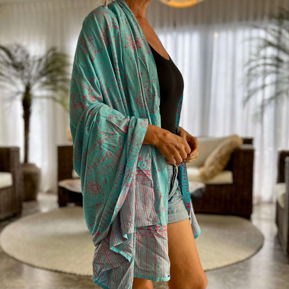 Close-up of palm beach luxe pattern, ideal for warm weather