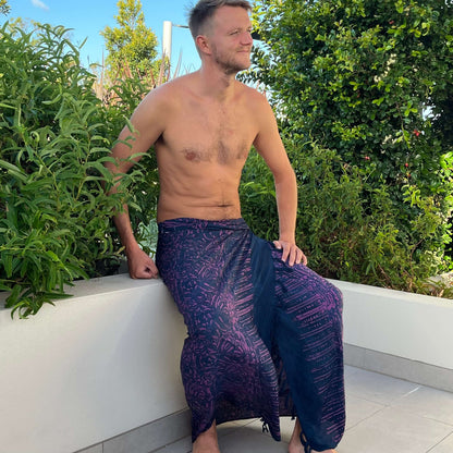 Playtime mens beach sarong sarong tied at hip, lightweight rayon by sarong hut