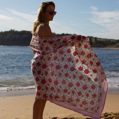 Pomegranate XL Cotton Sarong – Cover Up