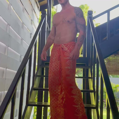 Vibrance Mandarin Beach Men’s Sarong – Wrap
