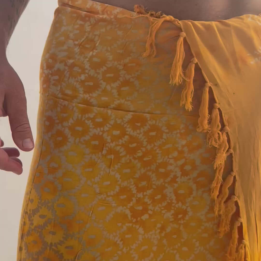 Vibrance Saffron Mens Beach Sarong video