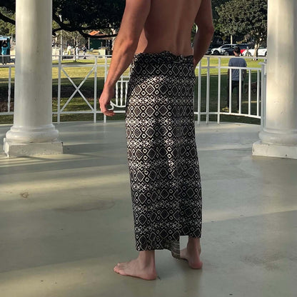 Release luxe mens sarong sarong tied at hip, lightweight rayon by sarong hut
