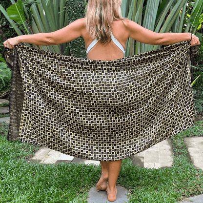 Close-up of tarzan luxe sarong pattern, ideal for warm weather