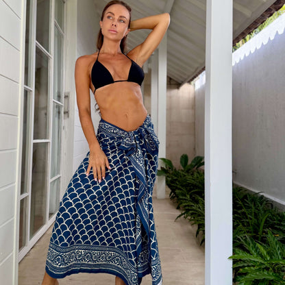 womens beach sarong coverup - malibu side