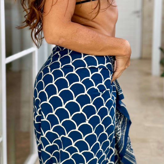 womens beach sarong coverup - malibu swatch